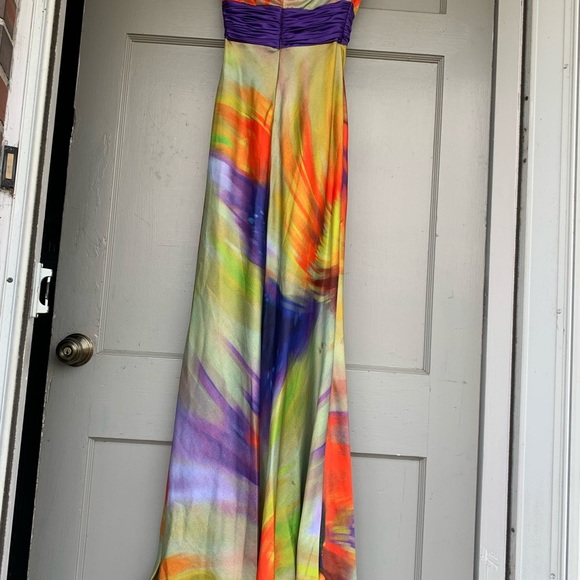 NINA CANACCI Strapless Formal Sequined Prom Gown Dress 2 Purple Orange Green - Picture 8 of 8